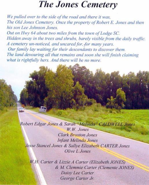 Jones Cemetery- Colleton County SCGenWeb