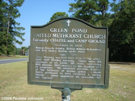 Green Pond United Methodist Historic Plaque