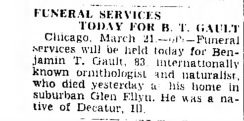 Benjamin Gault Funeral
                    Notice