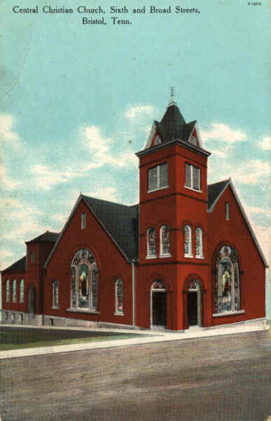Central Christian Church Bristol Tennessee Vintage Postcard