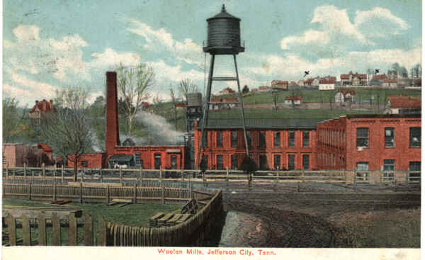 Woolen Mills Jefferson City TN vintage postcard