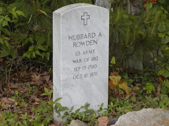Hubbard Rowden Tombstone
