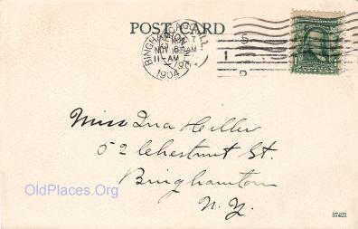 Chicago Postcard Back with One Cent Stamp